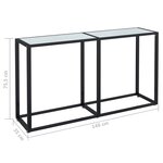 vidaXL Table console Marbre blanc 140x35x75 5 cm Verre trempé