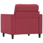 vidaXL Fauteuil Rouge bordeaux 60 cm Similicuir