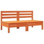 vidaXL Canapé de jardin sans accoudoirs coussins 2 Pièces bois massif pin