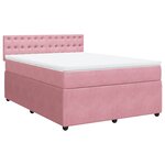 vidaXL Sommier à lattes de lit avec matelas Rose 140x190 cm Velours