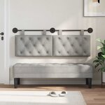 vidaXL Tête de lit suspendue Avec lumière LED Gris clair Velours
