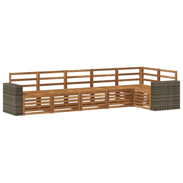 vidaXL Ensemble de canapé d'angle 6 Pièces Naturel Bois d'Acacia Massif