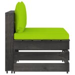 vidaXL Canapé de jardin 4 places avec coussins Bois imprégné de gris