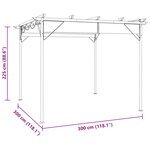 vidaXL Pergola avec toit rétractable taupe 3x3 m acier 180 g/m²