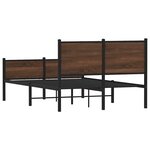 vidaXL Cadre de lit en métal sans matelas chêne marron 120x200 cm