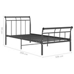 vidaXL Cadre de lit sans matelas noir métal 100x200 cm