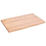 vidaXL Dessus de table bois chêne massif traité bordure assortie