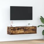 Meuble TV vidaXL Chêne Fumé 100x31x25 5 cm Bois d'ingénierie