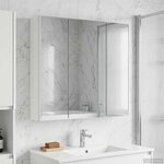 vidaXL Armoire Miroir de Salle de Bain Blanc 73.5 x 15.5 x 70 cm