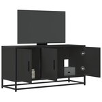 vidaXL Meuble TV noir 100x35x50 cm bois d'ingénierie et métal