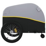 vidaXL Remorque de vélo noir et jaune 45 kg fer