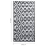 vidaXL Tapis d'extérieur Blanc et noir 190x290 cm PP