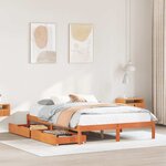 vidaXL Cadre de lit sans matelas cire marron 120x200cm bois pin massif