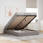 vidaXL Cadre de lit avec matelas Taupe 140 x 200 cm tissu