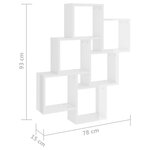 vidaXL Étagère murale cube Blanc brillant 78x15x93cm Bois d’ingénierie