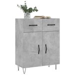vidaXL Buffet gris béton 69 5x34x90 cm bois d'ingénierie