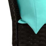 vidaXL Canapé de jardin avec coussins Noir Résine tressée