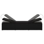 vidaXL Chaise longue avec coussin et table à thé Résine tressée Noir