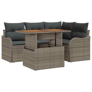 vidaXL Ensemble de canapé de jardin 5 Pièces Gris 100 x 55 x 73 cm