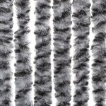 vidaXL Rideau anti-mouches gris et noir et blanc 100x230 cm chenille