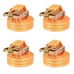 vidaXL Sangle d’arrimage à cliquet 4 Pièces 1 tonne 6 m x 38 mm Orange