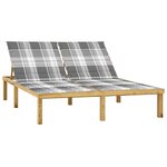 vidaXL Chaise longue double avec coussins Bois de pin imprégné