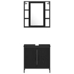 vidaXL Ensemble de mobilier de salle de bain avec étagère 4 Pièces Noir