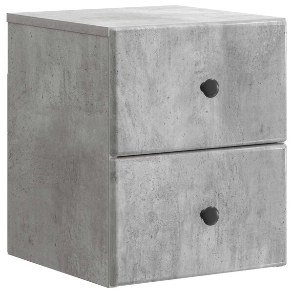 vidaXL Cabinet de chevet mural Gris béton 34 5 x 33 x 40 cm
