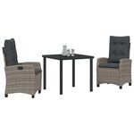 vidaXL Ensemble de salle à manger pour jardin 3 Pièces Gris polyrotin