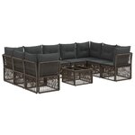 vidaXL Ensemble de canapé de jardin 10 Pièces Gris polyrotin