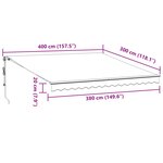 vidaXL Auvent rétractable automatique marron 400x300 cm