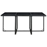 vidaXL Ensemble à manger d'extérieur 11 Pièces coussins poly rotin noir