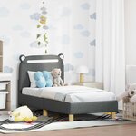vidaXL Cadre de lit pour tout-petit avec tête de lit Gris foncé tissu