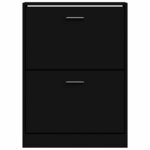 vidaXL Armoire à chaussures Noir 59x17x81 cm Bois d'ingénierie