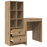 vidaXL Bureau avec tiroir avec étagère 2 Pièces Chêne artisanal