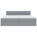 vidaXL Lit de rangement LED avec matelas Gris clair 200 x 200 cm Tissu