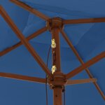 vidaXL Parasol de jardin avec mât en bois bleu azuré 198x198x231 cm