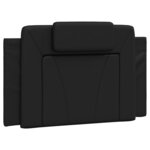 vidaXL Coussin de tête de lit noir 90 cm similicuir