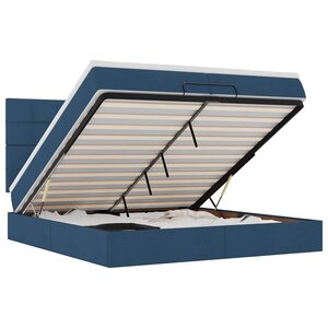 VidaXL Cadre de lit ottoman avec matelas bleu 200x200cm tissu