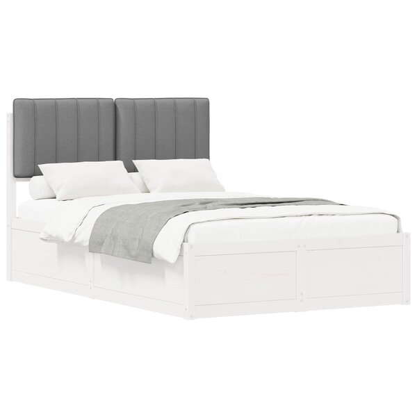 vidaXL Cadre de lit avec tête de lit rembourrée Gris clair