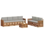 vidaXL Ensembles de canapés avec coussin 8 Pièces Gris Naturel et Clair