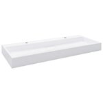 vidaXL Lavabo 120x46x11 cm Fonte minérale/marbre Blanc
