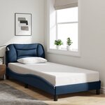 vidaXL Cadre de lit avec LED sans matelas bleu 90x200 cm tissu