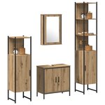 vidaXL Ensemble de mobilier de salle de bain avec étagère 4 Pièces Marron