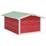 vidaXL Garage de tondeuse à gazon 72x87x50 cm Rouge et blanc Sapin