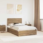 vidaXL Cadre de lit Chêne artisanal 120 x 190 cm Bois d'ingénierie