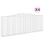 vidaXL Paniers à gabions arqués 4 Pièces 400x30x140/160 cm Fer galvanisé