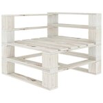vidaXL Canapé palette d'angle de jardin bois blanc