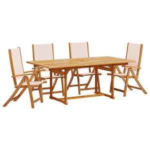 vidaXL Ensemble à manger de jardin 5Pièces bois d'acacia solide textilène