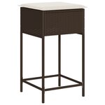 vidaXL Ensemble de bar de jardin avec coussins 5 Pièces marron poly rotin